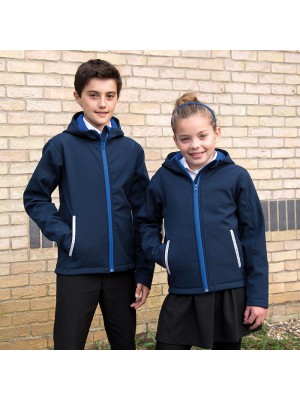 Plain Core junior TX performance hoodedm softshell  jacket Result 320 GSM